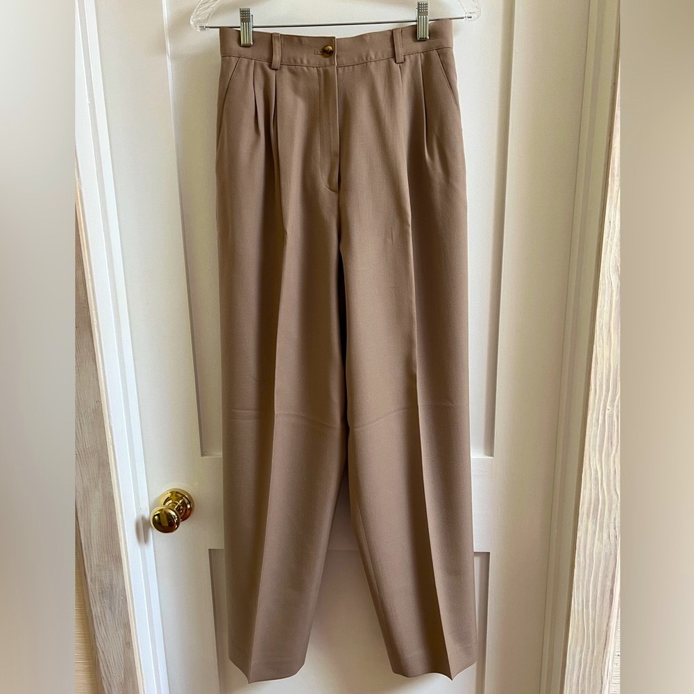 Retro Pleated Fully Lined Wool Slacks  10